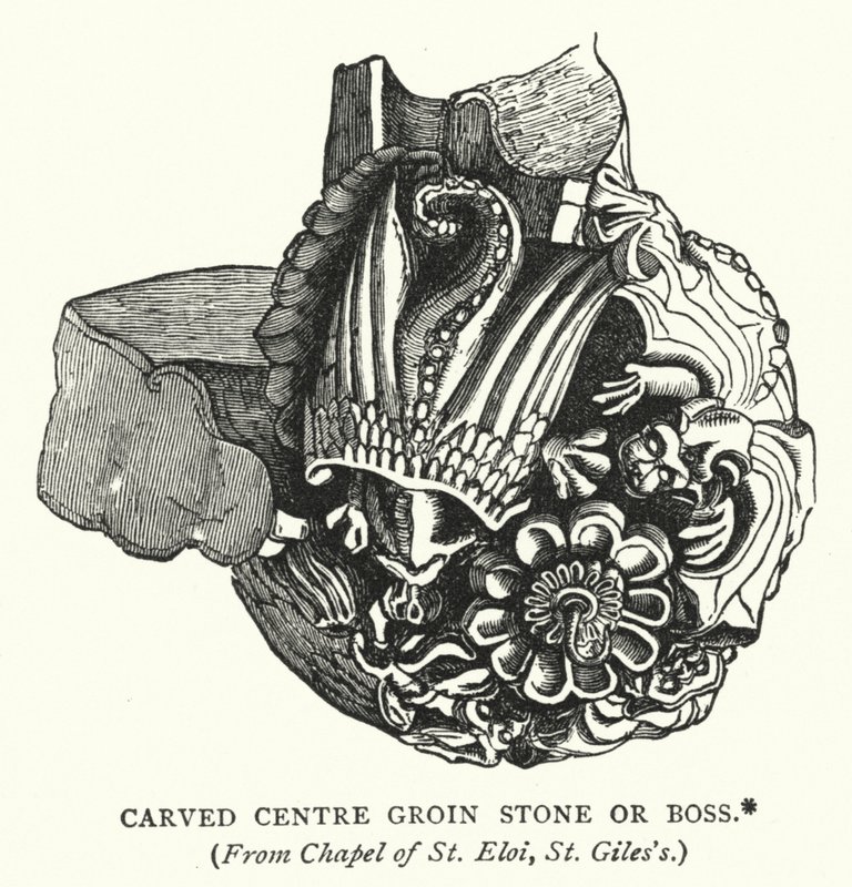Carved Center Groin Stone tai Boss (kaiverrus) tekijältä English School