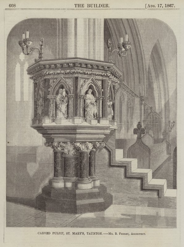 Veistetty saarnatuoli, St Mary