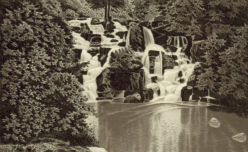 Cascade, Virginia Water (litho) tekijältä English School