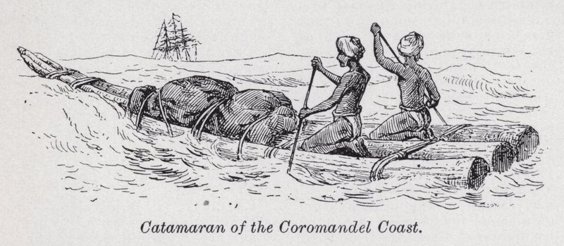 Coromandel Coastin katamaraani (litho) tekijältä English School