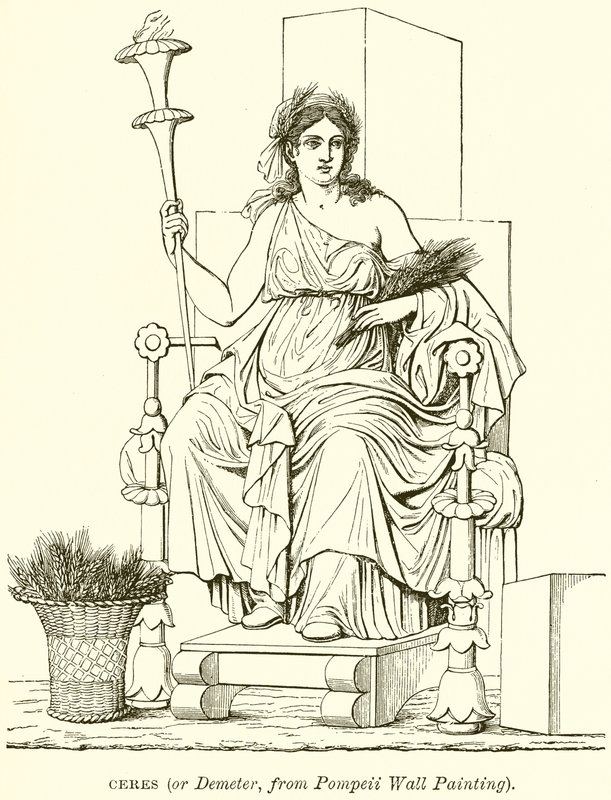 Ceres (tai Demeter, Pompeii Wall Paintingista) tekijältä English School