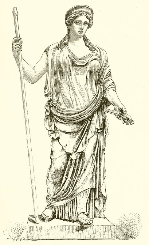 Ceres löydettiin Ostiasta vuonna 1856. (Vatikaanin museo) tekijältä English School