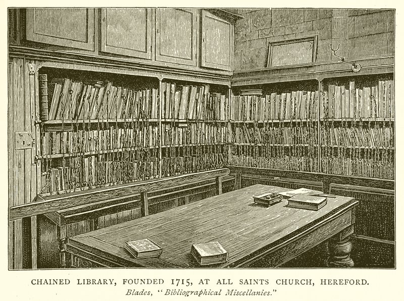 Chaained Library, perustettu 1715, All Saints Churchissa, Herefordissa tekijältä English School