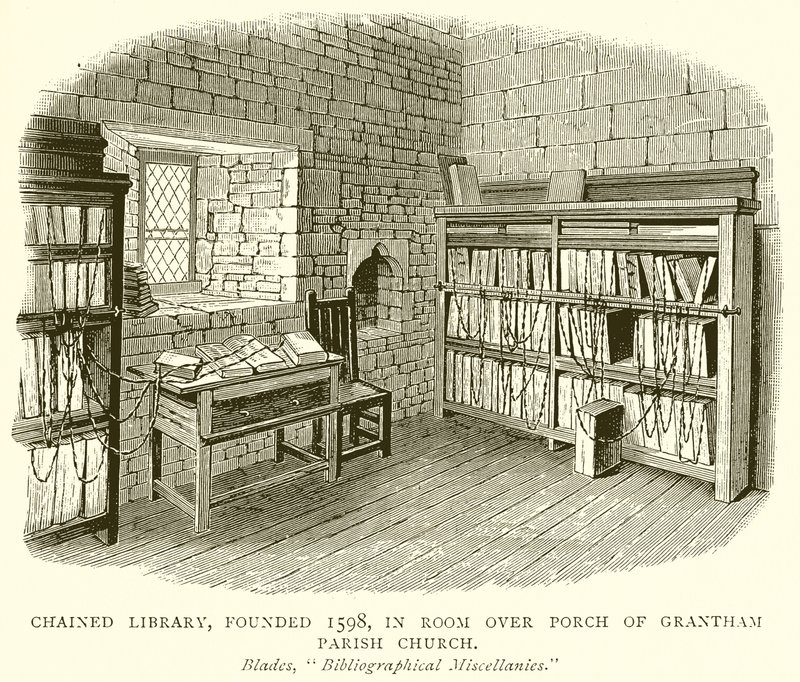 Chaained Library, perustettu 1598, Room over Porch of Grantham Parish Church tekijältä English School