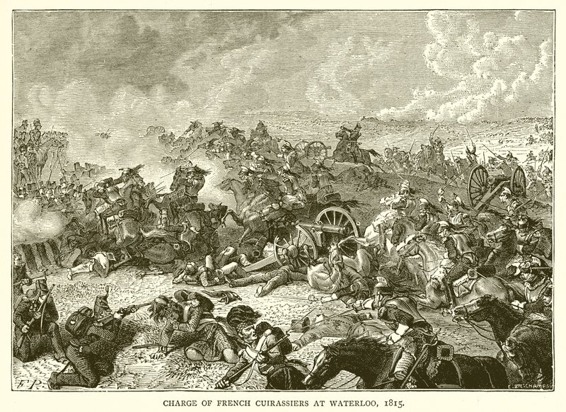 Ranskan Cuirassiersin syyte Waterloossa, 1815 tekijältä English School