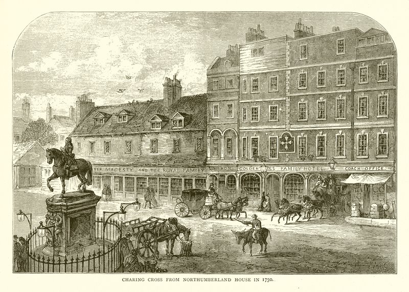 Charing Cross Northumberland Housesta vuonna 1750 tekijältä English School