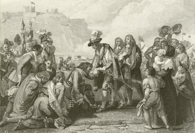 Charles II laskeutuu Doveriin tekijältä English School