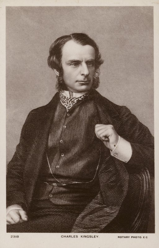 Charles Kingsley (1819-1875), englantilainen pappi, historioitsija ja romaanikirjailija (litografia). tekijältä English School