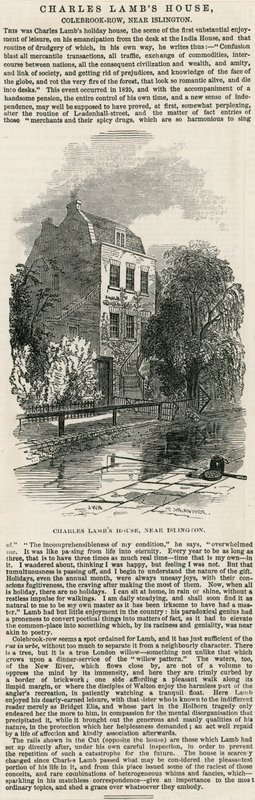 Charles Lambs House, lähellä Islingtonia tekijältä English School