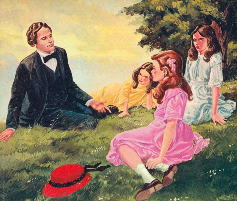 Charles Lutwidge Dodgson kertoo tarinoita Alice Liddellille ja hänen kahdelle siskolleen tekijältä English School