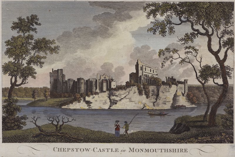 Chepstow Castle, Monmouthshire (värillinen kaiverrus) tekijältä English School