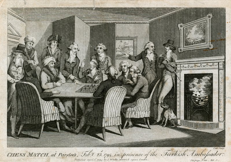 Shakkiottelu Parsloesissa, 23. helmikuuta 1794, Turkin suurlähettilään läsnäollessa tekijältä English School