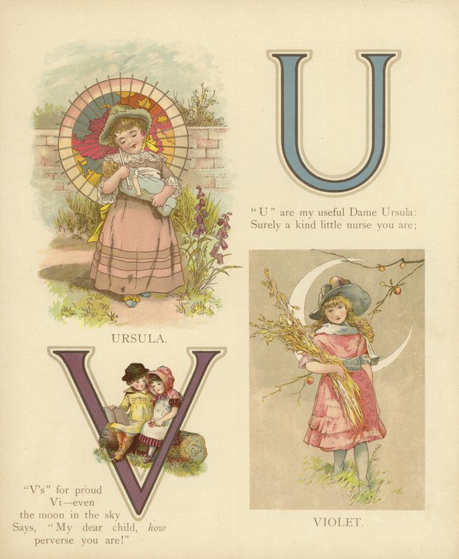 Lasten nimet: Ursula, Violetti (väri litho) tekijältä English School