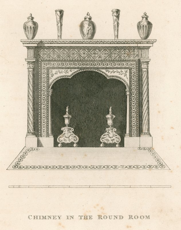 Chimney in the Round Room, Strawberry Hill, Twickenham, Lontoo tekijältä English School