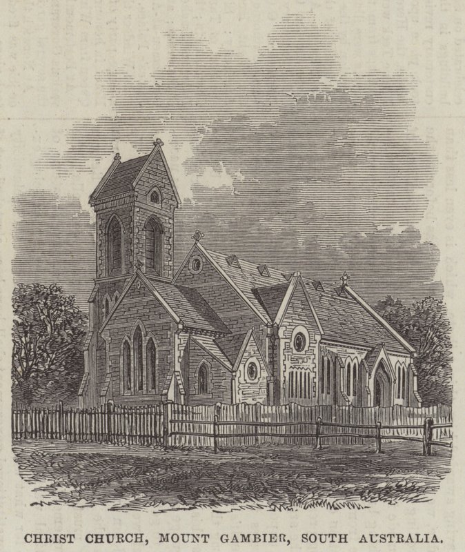 Christ Church, Mount Gambier, Etelä-Australia (kaiverrus) tekijältä English School