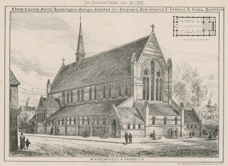 Christ Church, North Kensington: Suunnittelu valittu ehdotettuun uuteen kirkkoon tekijältä English School