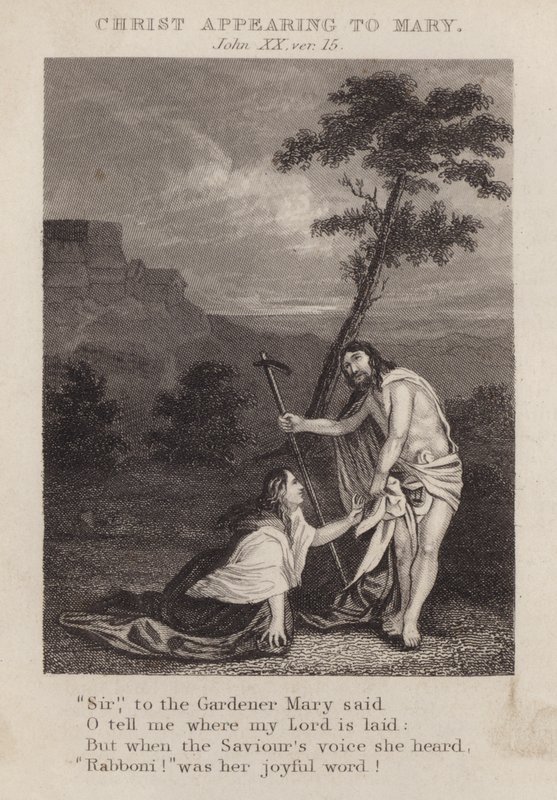 Kristus ilmestyy Marialle, Johannes XX, ver 15 (kaiverrus) tekijältä English School