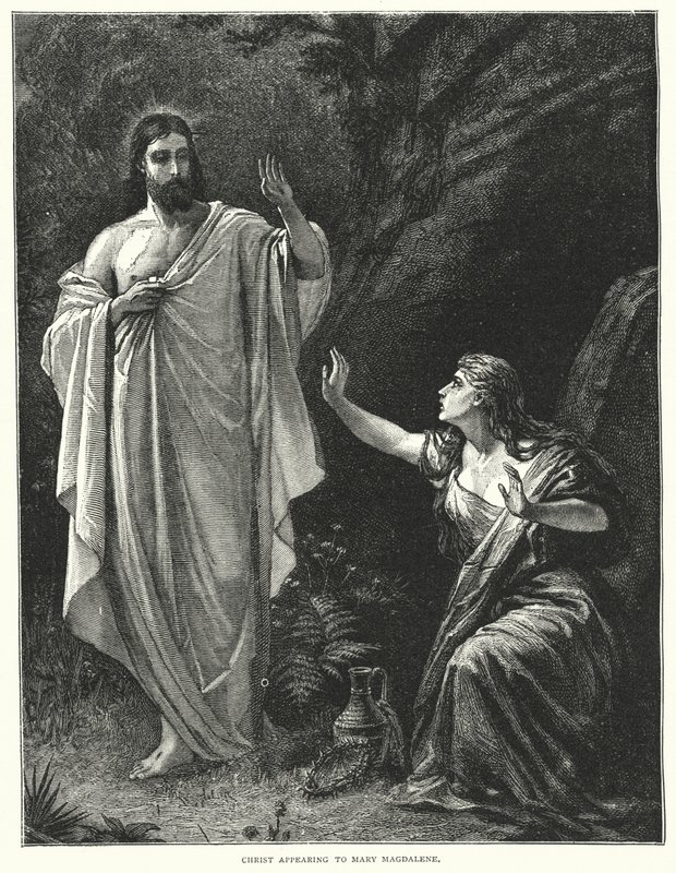 Kristus ilmestyy Maria Magdalenalle (kaiverrus) tekijältä English School