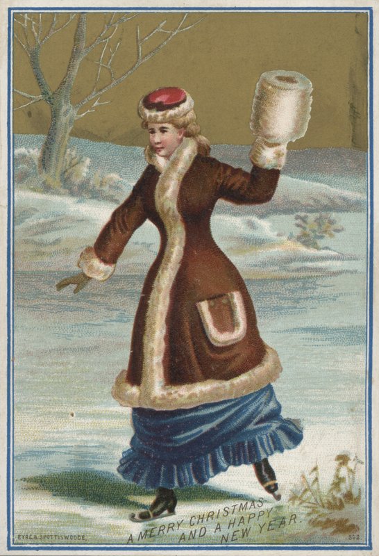 Joulukortti (chromolitho) tekijältä English School