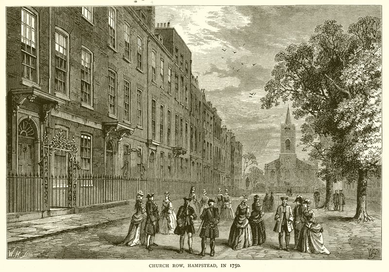 Church Row, Hampstead, vuonna 1750 tekijältä English School
