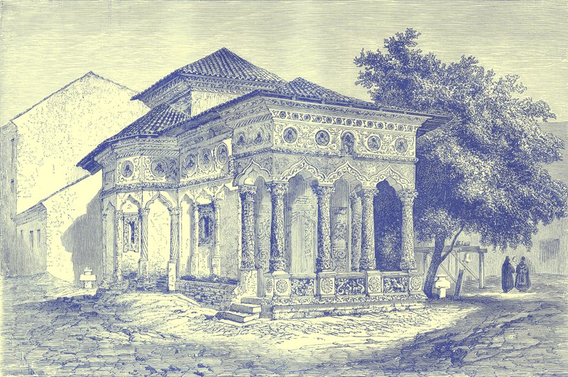 Bukarestin kirkko, kuvitus Illustrated Travelsista, toimittanut H. W. Bates, julkaistu n. 1880 (digitaalisesti paranneltu kuva) tekijältä English School