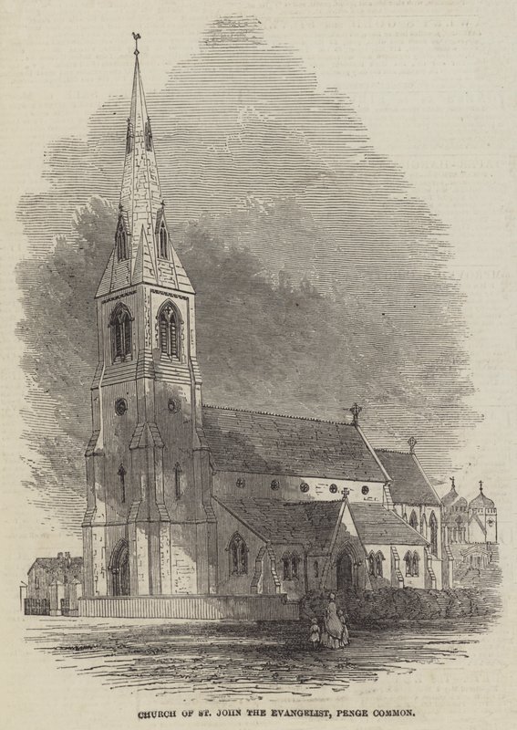 Pyhän Johannes Evankelistan kirkko, Penge Common (kaiverrus) tekijältä English School