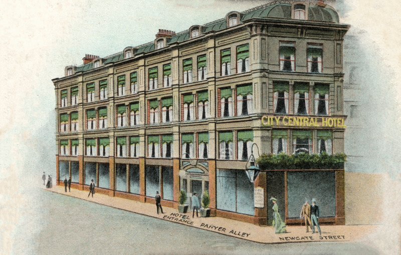 City Central Hotel, Lontoo (väri litho) tekijältä English School