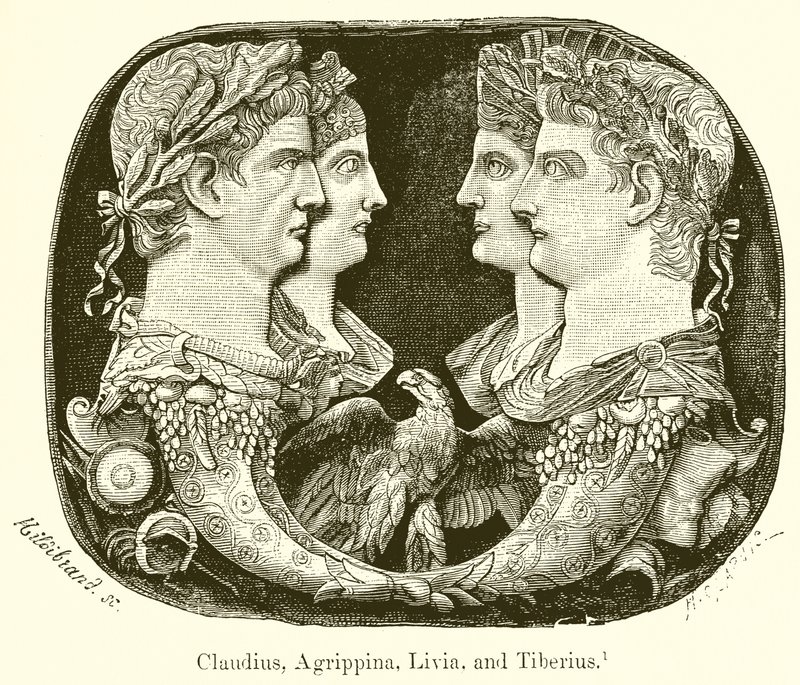 Claudius, Agrippina, Livia ja Tiberius tekijältä English School