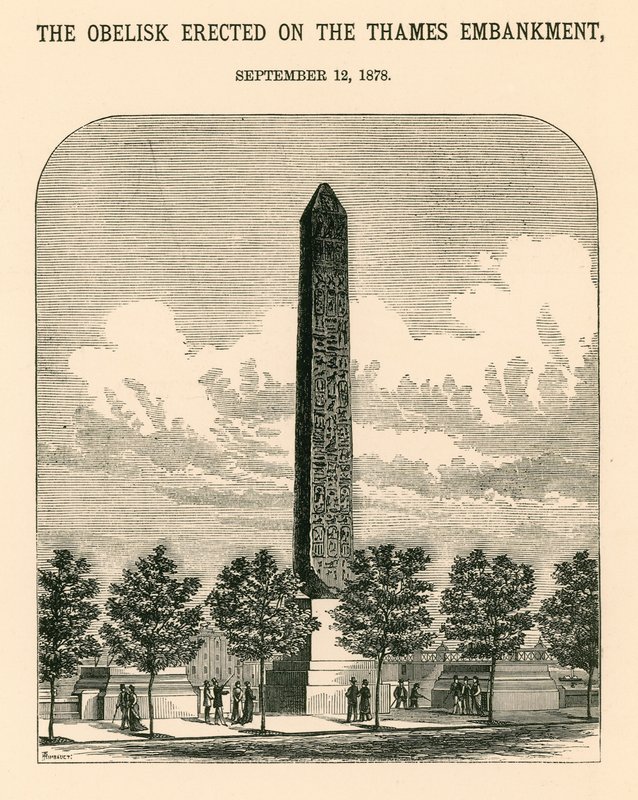 Kleopatran neula; Thamesin rantakadulle pystytetty obeliski 12.9.1878 tekijältä English School