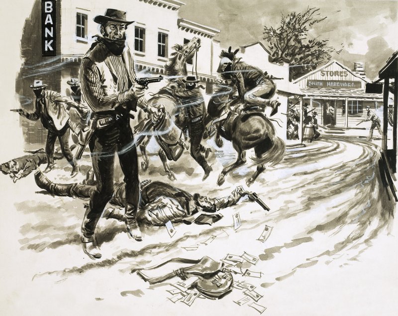 Cole Younger, Jesse James Gangin jäsen, ammuskelussa tekijältä English School