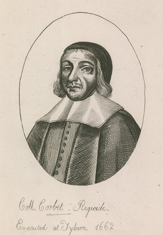 Coll Corbet, Regicide, teloitettiin Tyburnissa, 1662 tekijältä English School