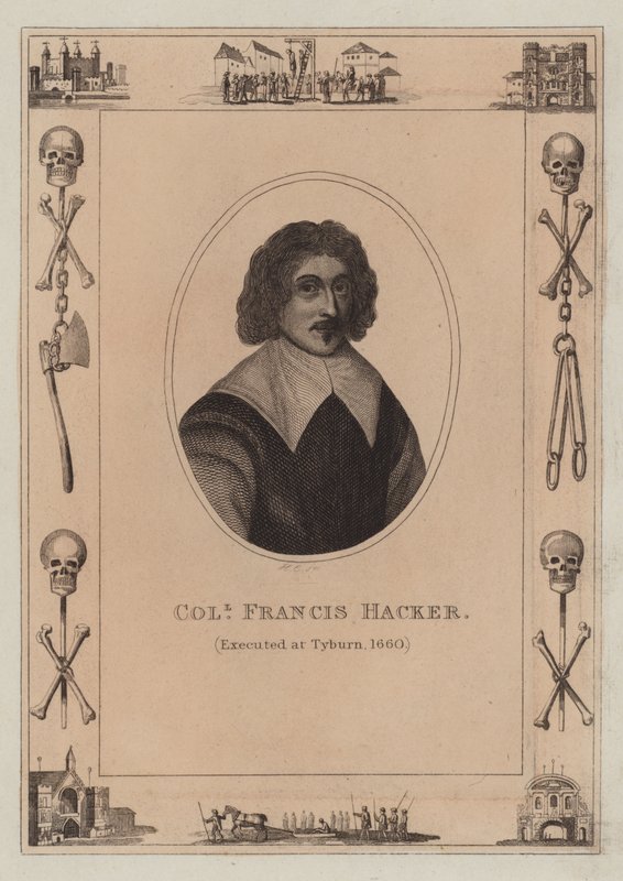Eversti Francis Hacker, teloitettu Tyburnissa, 1660 tekijältä English School