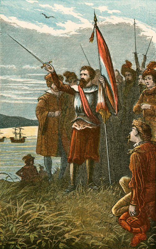 Columbus ottaa Espanjan haltuunsa San Salvadorin tekijältä English School