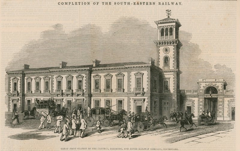 Kaakkoisrautatien valmistuminen: Croydon, Brighton and Dover Railway Companyn loistava yhteinen asema, Southwark, Lontoo tekijältä English School