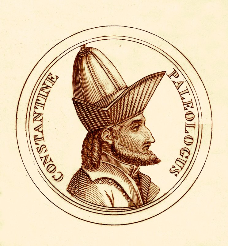 Constantine Paleologus, kuvitus George Crabbin yleisestä historiallisesta sanakirjasta, julkaistu 1825 (digitaalisesti paranneltu kuva) tekijältä English School