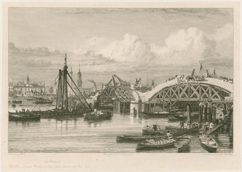 Uuden London Bridgen rakentaminen, 26. heinäkuuta 1827 tekijältä English School