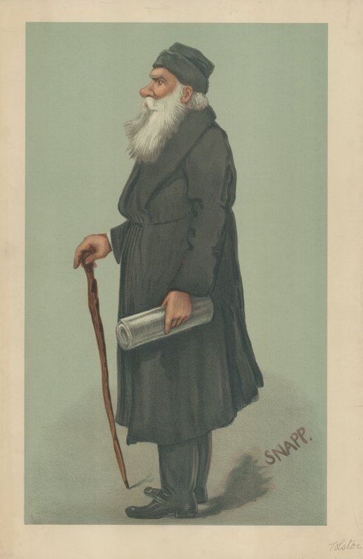 Kreivi Lyof Nikolaevich Tolstoi, 24. lokakuuta 1901, Vanity Fair -sarjakuva tekijältä English School