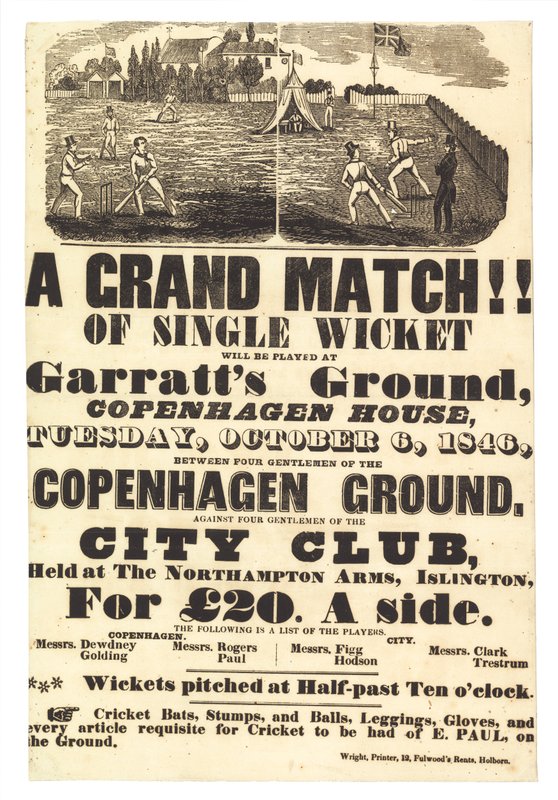 Krikettiottelu, 6. lokakuuta 1846 tekijältä English School