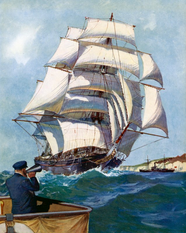 Cutty Sark, China Clipper (värilitografia) tekijältä English School