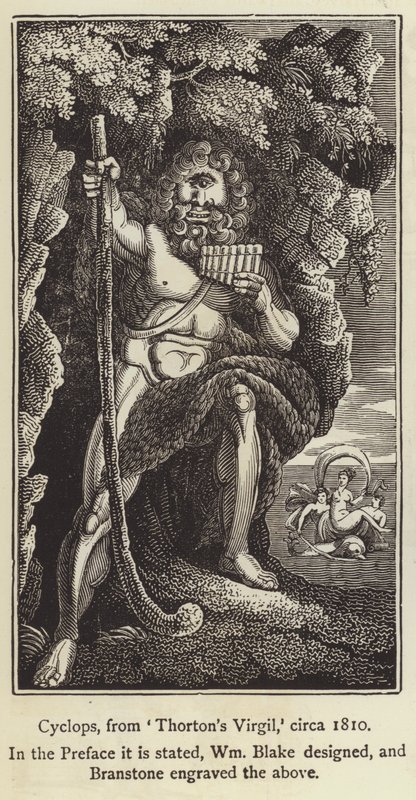 Kykloopit Thorntonin Virgiluksesta, n. 1810 (kaiverrus) tekijältä English School
