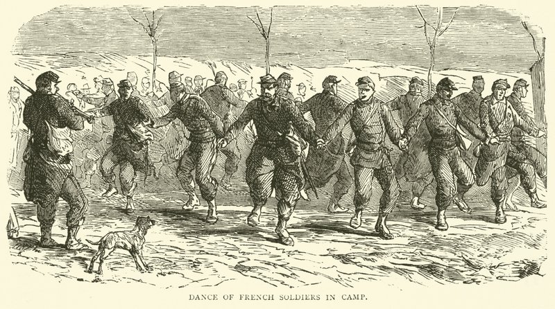 Ranskalaisten sotilaiden tanssi leirillä, marraskuu 1870 tekijältä English School