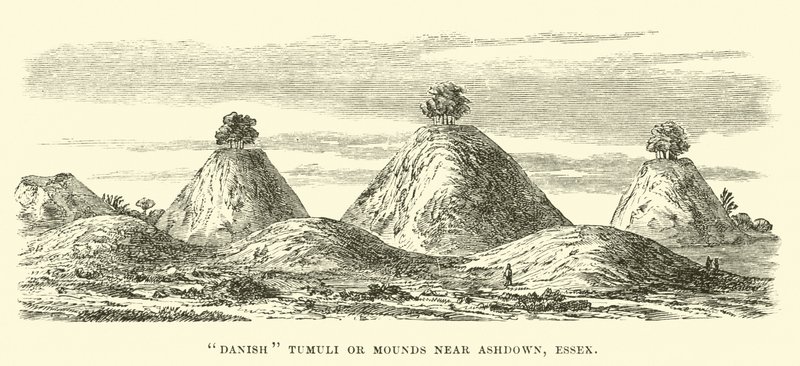 Tanskan Tumuli tai Mounds lähellä Ashdownia, Essex tekijältä English School