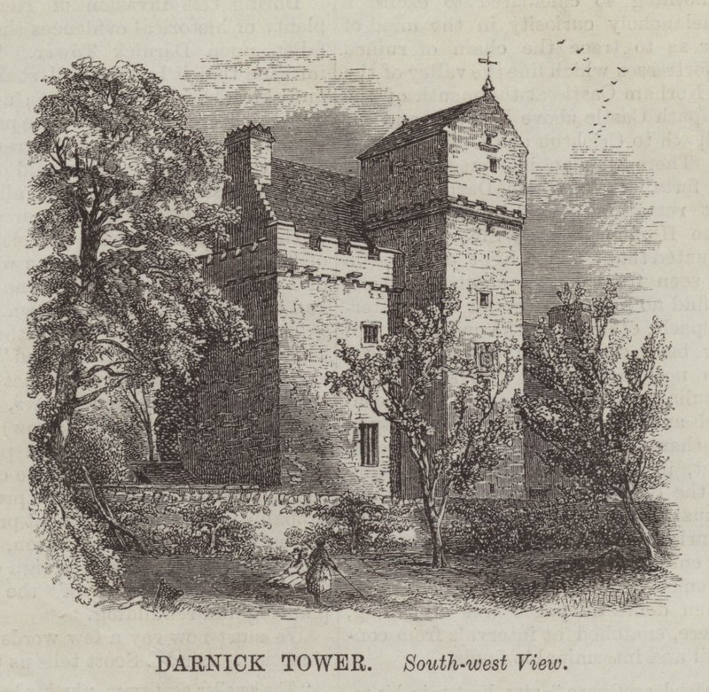 Darnick Tower, Lounaisnäkymä (kaiverrus) tekijältä English School