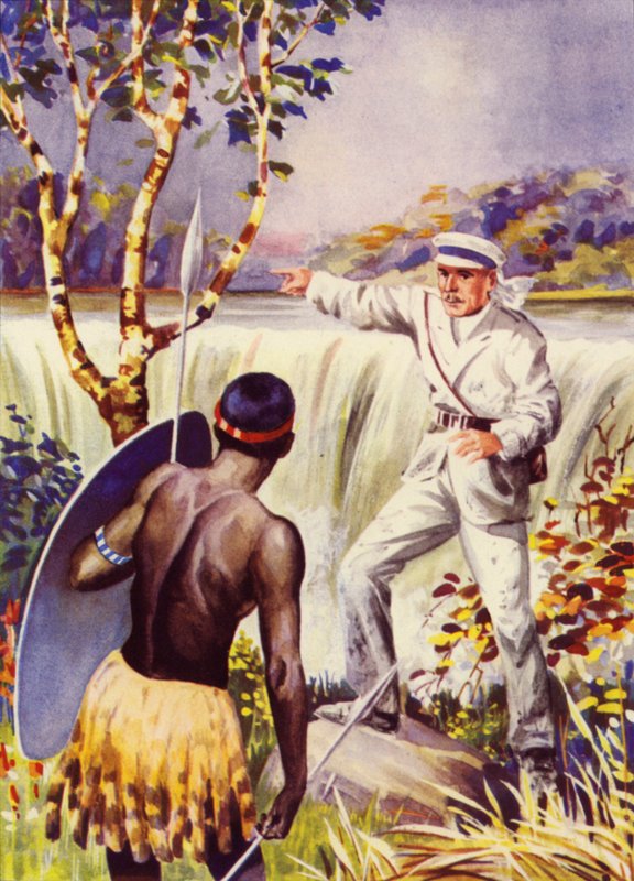 David Livingstone Victorian putouksilla (väri litho) tekijältä English School