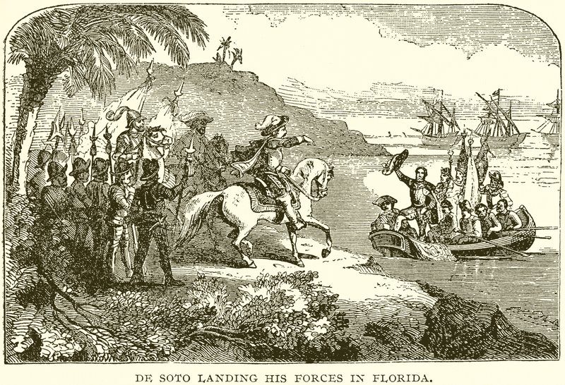 De Soto laskeutumassa joukkoihinsa Floridaan tekijältä English School