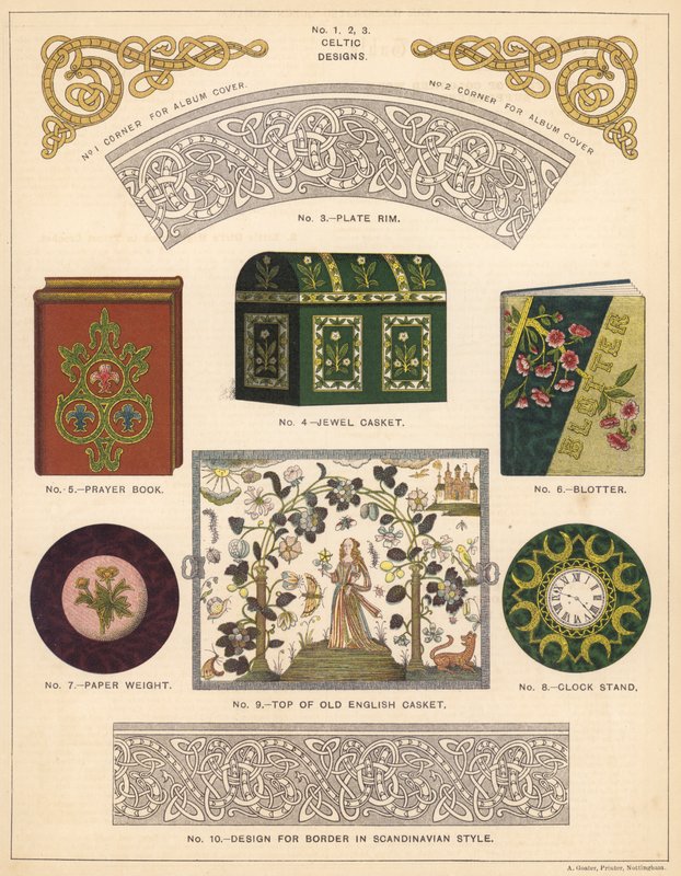 Koriste-esineet (väri litho) tekijältä English School