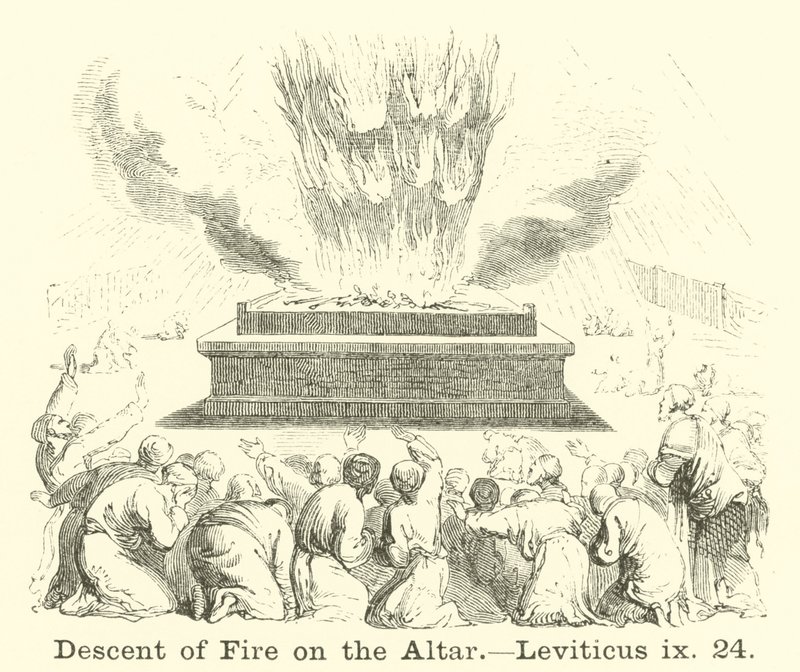 Tulen laskeutuminen alttarille, Leviticus, ix, 24 tekijältä English School