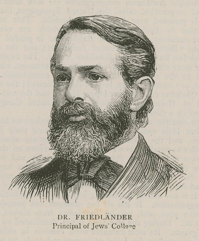 Tohtori Friedlander, Jews Collegen rehtori tekijältä English School