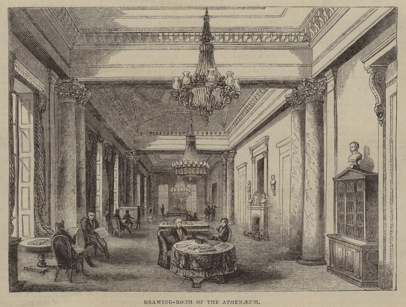 Athenaeum Clubin salonki Lontoossa (kaiverrus) tekijältä English School