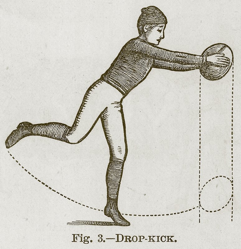 Drop-Kick, kuvitus Cassells Book of Sports and Patimes, n. 1890 tekijältä English School